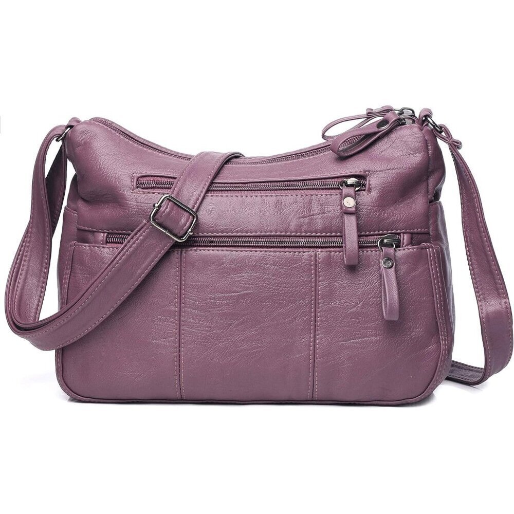 🆕 Volganik Rock PU Leather Shoulder Bag Women Pink Soft Pocketbooks Purse
